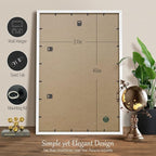 VCK 27x40 Solid Wood Poster Frames Set of 3, Exclusive Woodgrain White Picture Frame, Wall Mounting Hanging