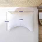 Shatex Curved Firm Pillow Queen Size 28 x 20 inch, Bed Pillow with Adjustable Insert Provides Stronger Support - for Back, Stomach & Side Sleepers.