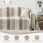 Couch Cover Boho for Dogs Washable Mocha Couch Covers for 2 Cushion Couch, Chenille Sectional Couch Covers L Shape Sofa Cover, Furniture Protector for Kids, Pets, Mocha 71" X150"