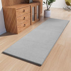 Runner Rug with Non Slip Rubber Backing, Washable Soft Floor Carpet for Kitchen, Hallway, Entryway Indoor, Bedroom, Laundry, Low Pile Area Rugs, Solid color with Pointillism style, 2*6 ft GREY