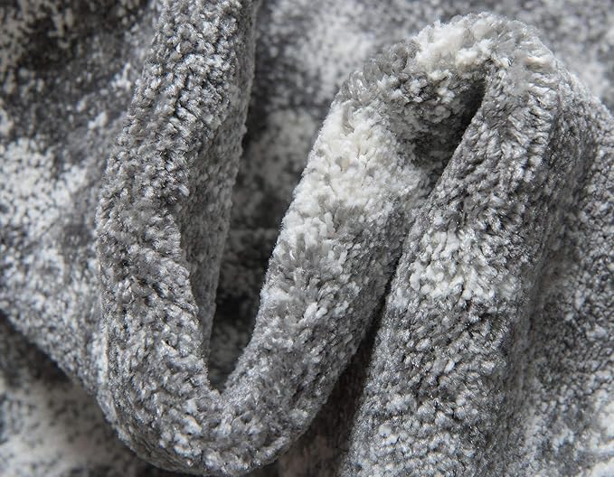 Unique Loom Rosso Collection Vintage, Traditional, Bohemian, Geometric, Distressed, Southwestern Area Rug, 4' 0" x 6' 0", Gray/Ivory