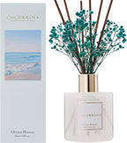 COCORRÍNA Reed Diffuser - Ocean Breeze Scented Diffuser with 8 Sticks Home Fragrance Reed Diffuser for Bathroom Shelf Decor