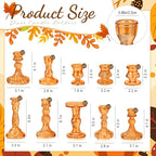 Mumufy 10 Pcs Glass Crystal Taper Candle Holders Clear Glass Candlestick Holder Fit 0.8 Inch Candles Crystal Decorative Candle Stand Centerpiece Table Wedding Dining Party (Classic,Orange)