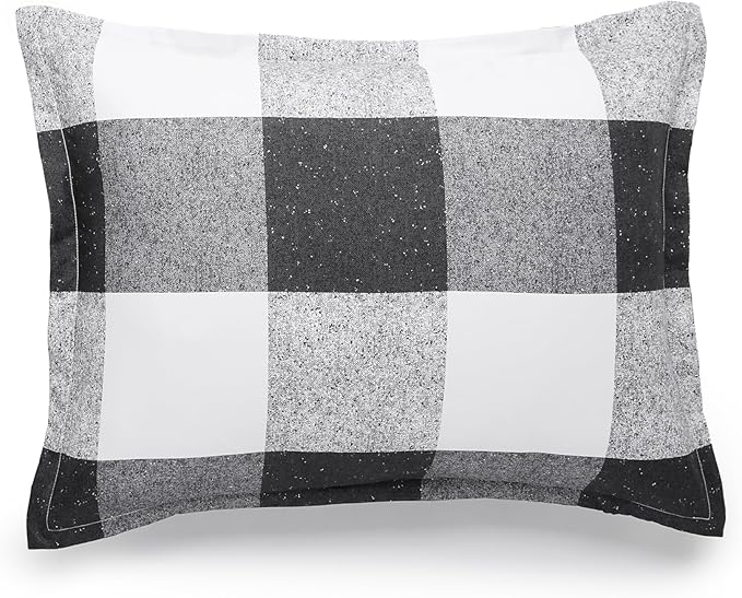 Amazon Basics Lightweight Microfiber Comforter Sets, 2-Pieces, Black/White,Checkerboard,Twin/Twin XL