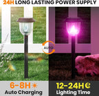 AOSEA 4 Pack Solar Pathway Lights Outdoor Waterproof - Auto RGB Color Changing Solar Lights for Outside, IP65 Rated, 12H Bright Landscape Lighting, Durable Plastic - Perfect for Garden & Walkway