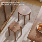 Stackable Stools Set of 4,4-in-1 Wood Stool,Round Wooden Stools with Anti-Slip Foot Pads for Kitchen,Bedroom,Living Room,Bar,No Assembly Required Durable and Space-Saving Design,18 inch (Walnut)