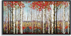 Mofutinpo Large Framed Wall Decor canvas Red Leaves White Birch Tree Wall Art For Living Room bedroom rustic kitchen Modern painting Artwork 29x58 Large Size Black Framed