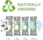 12 Pack Bamboo Charcoal Air Purifying Bag, Activated Charcoal Bags Odor Absorber, Moisture Absorber, Natural Car Air Freshener, Shoe Deodorizer, Odor Eliminators For Home, Pet, Closet (8x50g, 4x200g)