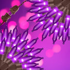 100LIGHTS Purple Extra-Bright with End Connectors Halloween Decorative Lights 5.98m UL Certified Mini String Light Set Waterproof for Halloween Home Garden Christmas Tree Party Patio Wedding