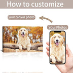 Custom Canvas Prints with Your Photos Personalized Photo Canvas Print Wall Art Customized Canvas Picture Frame Gifts for Pet Baby Family Mom Dad Men Women Couple Boyfriend Girlfriend Framed 24x16