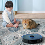 Lahome Moroccan Washable Runner Rug, 2'5''x8' Ultra-Thin Vintage Kitchen Runners for Hallways, Oriental Non-Slip Hallway Rug Carpet for Entryway Bedroom Laundry Room Foyer, Blue