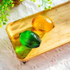 Glass Lemon Figurine Collectibles Glass Fruits Decoration for Home Kitchen Office Table Centerpiece Lemon Ornament Decoration