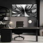 Large Abstract Canvas Wall Art for Living Room Black and White Wall Decor for Office Black Framed Wall Art 29 x 58 Inch