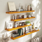 Marsmiles 30 Inch Floating Shelves for Wall - Rustic Wood Floating Shelves Set of 2-30 Inch Wide x 7.7 Inch Deep x 1.6 Inch Thick Wooden Shelves for Room Wall