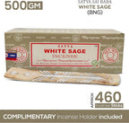 Satya White Sage Incense Sticks 250 gmx 2 Pack (500 GMS), Satya BNG (Bangalore) Insenses with Raajsee Incense Holder Bundle, Satya Nagchampa Natural Incense