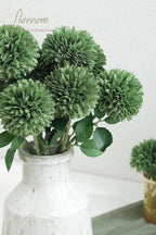 Floroom 12pcs Emerald Green Faux Silk Mums Artificial Flowers Bulk Fake Chrysanthemums with Stems for DIY Wedding Table Centerpieces Floral Arrangements Vase Fillers Home Decorations