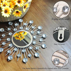 Mirror Wall Decor Metal Sun Mirror Wall Art Decorative Mirrors Home Decor Sunburst Mirror Hanging Living Room Bedroom Entryway, Style 1