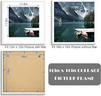 16x16 Square Frame Set of 3 - Display 12x12 Photo with Mat or 16 x 16 Poster without Mat, Wall Mounting Horizontal and Vertical, White