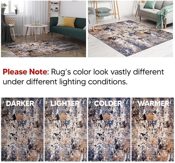 Keen Home Design Area Runner Rugs - 2x10 Non-Shedding, Abstract Runner for Kitchen, Living Room, Bedroom, Dining Room, Entryway - Size: 2'8" x 9'11", Multi