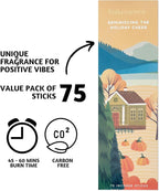Folkulture Incense Stick | Pack of 75 Organic Fall Incense Sticks for Meditation | 45 Mins Burn Time | Pumpkin Spice Inscents Non Toxic Fall Scents for Home | Inscents-Sticks for Fall Essentials