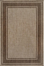 Beverly Rug Outdoor Rug 8x10 Modern Bordered Area Rugs for Indoor and Outdoor Patio Deck Porch Garden Waterproof Weather Sun Resistant Washable Outside Carpet (8 x 10 Jute)