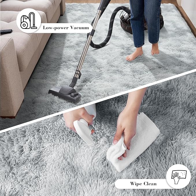 Soft Runner Rugs for Bedroom, Mottling Grey 2x8 Runners for Hallways Fluffy Rug Area Rug, Bedside Rug for Living Room Bedroom Kids Room Home Decor