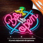 Bar Open Neon Sign for Wall Decor Open Beer Bar LED Light up Signs with Dimmer for Pub Party Man Cave Room Art Decor Gift