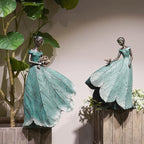 Guichifun Fairy Statue Collection Home Decoration - Leaf Angel Girls Resin Home Decor for Outside or Inside Rustic Garden Outdoor Yard Decorations Figurines Gift 14.25 x 9 x 20.25 Inch