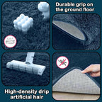 Shag Rug 9x12 for Living Room: Large Area Rug 9 X 12 Navy Blue for Living Room - Soft Plush Blue Rugs Modern Shaggy Fuzzy Floor Carpet (Navy Blue/9 by 12 Feet)