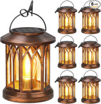WdtPro Solar Lanterns Outdoor Hanging 6 Pack, Upgraded Bright Lantern Lights Outdoor Waterproof, Solar Powered Lantern Over 12Hrs Solar Lights for Outside Garden Yard Patio Decor (Copper)
