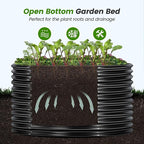 Land Guard 4×4×3ft Galvanized Raised Garden Bed Kit, Round Galvanized Planter Raised Garden Boxes Outdoor, Large Metal Raised Garden Beds for Vegetables, Grey