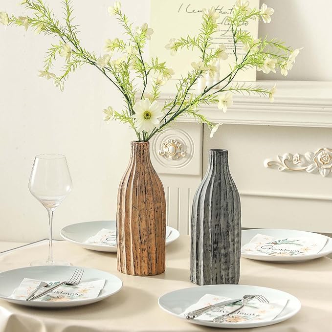 Natural Branch Design Ceramic Vase:Decorative Flower Vase for Modern Home Decor,Handmade Pottery Vase for Home Decor, Living Room,Kitchen,Office,Bedroom,CenterpieceTable Decorations-15inch Brown Color