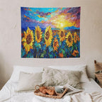 yowecso Sunflower Tapestry Sunset Flower Field Tapestry Wall Hanging for Bedroom Sunflower Tapestries Aesthetic Wall Decor for Home Dorm Living Room 50"x60"