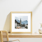 Vittanly 12x12 Picture Frames Set of 9, Shatter Resistant Plexiglass, Display 8x8 Pictures with Mat or 12x12 without Mat, Photo Frames for Wall Mount, Engineered Wood, OAK