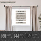 Blackout Curtain Rod Wrap Around Design - Adjustable 36-66 Inches - Wall/Ceiling Mount - Heavy Duty Metal - Room Darkening French Return Drapery Hardware - Modern Minimalist Bracket - Matte Black