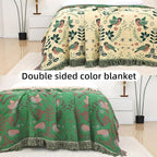 Boho Throw Blanket for Bed, 100% Pure Cotton Ultra Soft Rustic Quilt, Farmhouse Decor Bed Blankets, All Season Rustic Throw for Sofa Couch Chair(91''x 98'', Bird B)