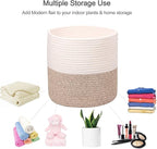 Woven Cotton Rope Plant Basket for 11 inch Flower Pot Floor Indoor Planters,Decorative Small Basket for Plants Storage Organizer Modern Home Decor (12" x 12", Khaki)