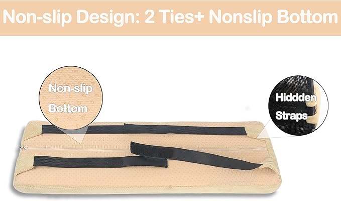 Recliner Leg Pillow Memory Foam Non-Slip Long Bolster Pillow for Legs, Knees, Lower Back and Head, Lumbar Support Pillow 23.6x8x4 Inch Navy