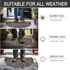 CHICHIC Entrance Door Mat Large 24 x 36 Inch Entry Way Doormat Front Door Rugs Outdoors Heavy Duty Welcome Mat Non Slip Rubber Back Low Profile for Garage, Patio, High Traffic Area, Grey