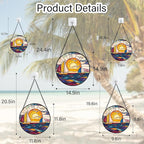 Stained Glass Window Hanging, Sailboat and Waves Suncatcher Diamond Glass Panel Hangings Sun Catchers Decor for Birthday for Women, Men, Wife, Aunt, and Mom 14.9x14.9 in