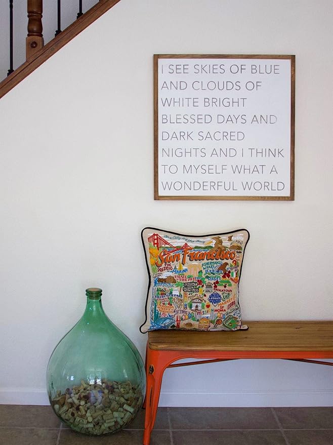 Catstudio San Francisco City Embroidered Decorative Throw Pillow