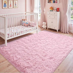 9x12 Ft Extra Large Pink Rugs for Living Room Girls, Shag Fluffy Area Rug for Bedroom, Ultra Soft Furry Rug Indoor Carpet for Kids Room Nursery Home Decor