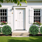 Artificial Boxwood Topiary Ball Trees with Ground Spikes UV Resistant Faux Greenery Shrubs Fake Shrubs for Outdoors, Realistic Faux Plants Bushes for Garden Porch Yard Patio Decor (Green Boxwood)