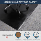 SALLOUS Office Chair Mat for Carpet, 48in x 36in Heavy Duty, Gaming Chair Mat with Grips, Rolling Desk Chair Floor Mat for Home Office (Black, Extended Lip)
