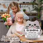 Grandma Gift Birthday Gifts for Grandma from Granddaughter Grandson Grandkids Emotional Support Crochet Cat Gifts for Grandmother Nana Gigi Granny Granmmy Christmas Stocking Stuffers