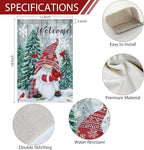 Heyfibro Welcome Christmas Garden Flag Winter Gnome Garden Flags 12x18 Double Sided Burlap Cardinals Snowflakes Snow Garden Yard Flags for Seasonal Outside Outdoor House Decoration (ONLY FLAG)