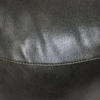 PF12 Goat Leather Handmade Eco-Friendly Green Pouf - Round Shape, 14" x 14" x 14", Plain Solid, Recycled Cotton Filled