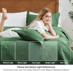 Love's cabin Quilts for Full Bed Olive Green Bedspreads Bedding Set - Lightweight Bedspread Comforter - Coin Pattern Bedding Coverlet for All Season - 3 Pieces (1 Quilt, 2 Pillow Shams)