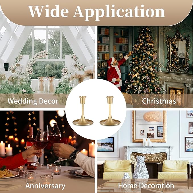 Sziqiqi Taper Candlestick Candle Holder - Christmas Table Centerpiece Candle Stick Holders for Wedding Vintage Candleholder Decorations for Thanksgiving Day Birthday Party Event