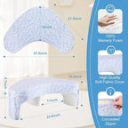 Reading and Gaming Pillow, Pillow Table with Premium Memory Foam Adjustable Comfort, Multi-Functional Lap Desk for Reading, Working, Playing, 23.6x10.2inch, Blue